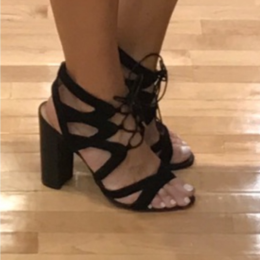 Sam Edelman suede and leather block heel sandals